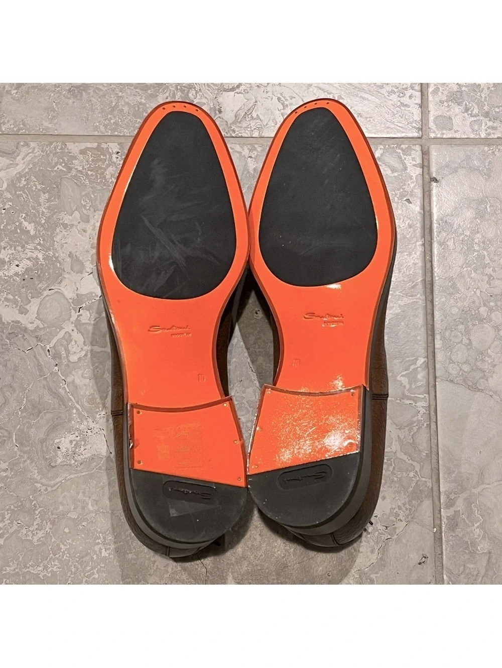 Santoni Men's Simon Cap Toe Oxfords in Cognac, Size UK10 US11 New +DustBag
